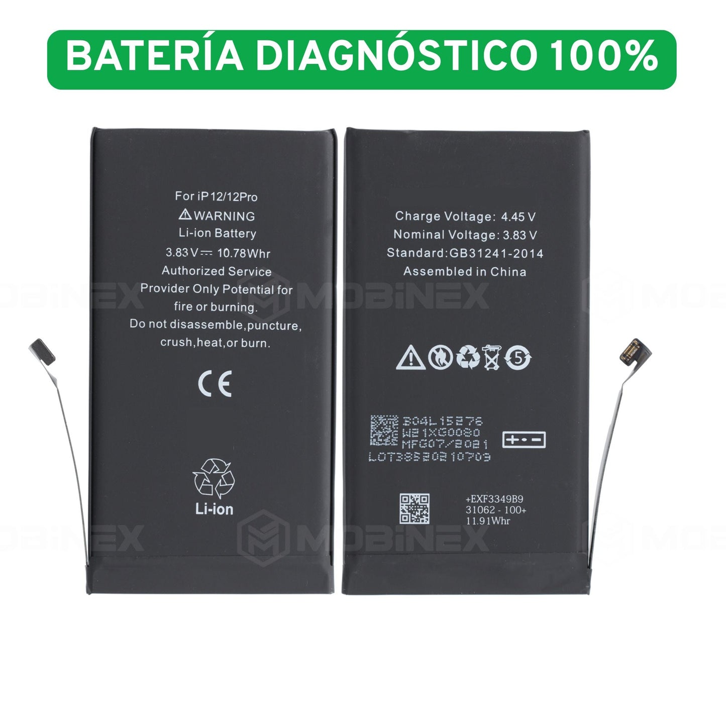 Batería Diagnóstico para iPhone 12/12PRO Salud 100% - Sin Soldar Chips - Mobinex Repuestos