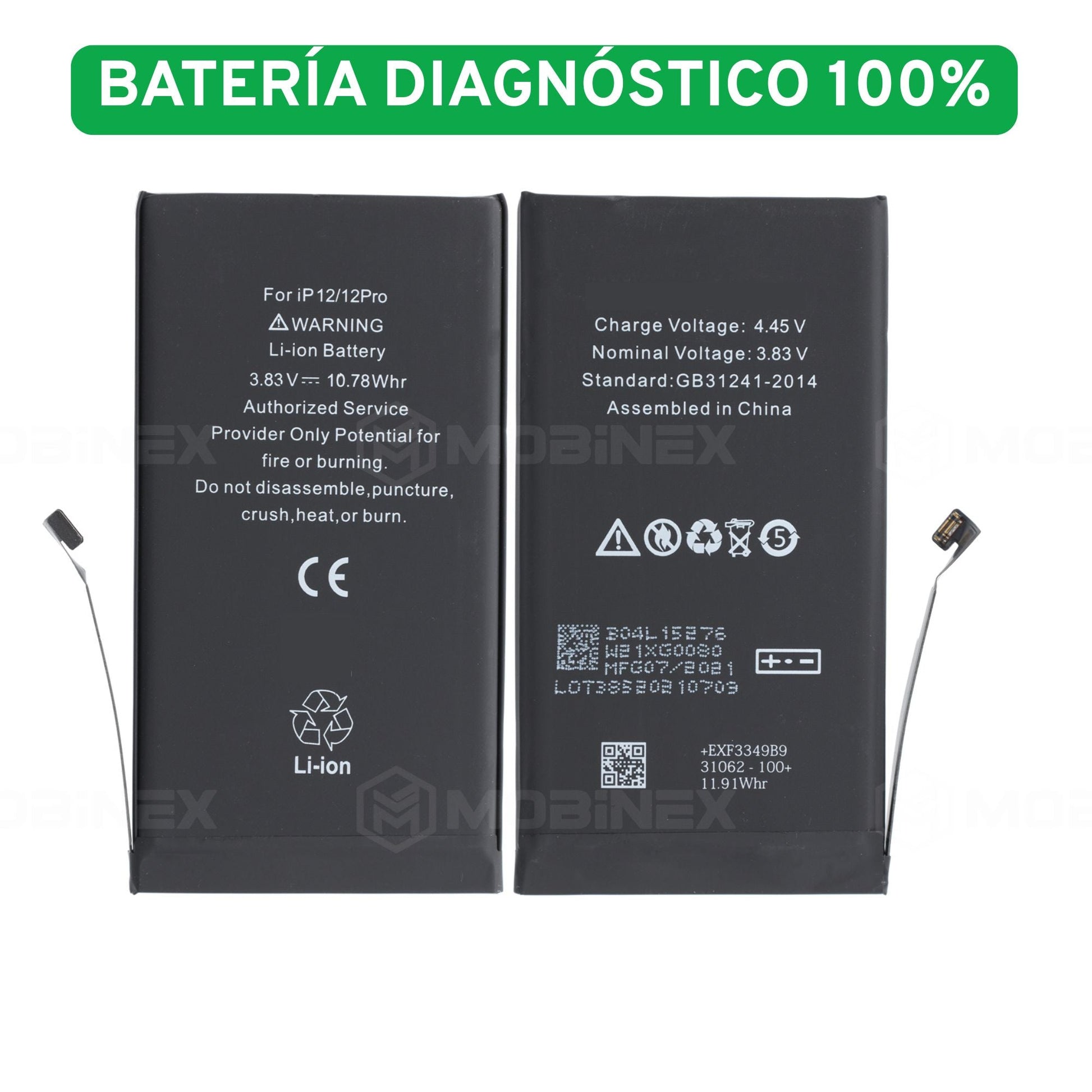 Batería Diagnóstico para iPhone 12/12PRO Salud 100% - Sin Soldar Chips - Mobinex Repuestos