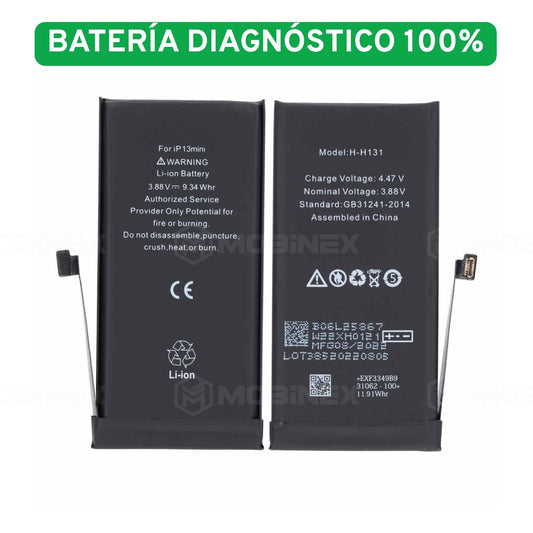 Bateria Diagnostico para iPhone 13 Mini Alta Capacidad y Compatible - Mobinex Repuestos