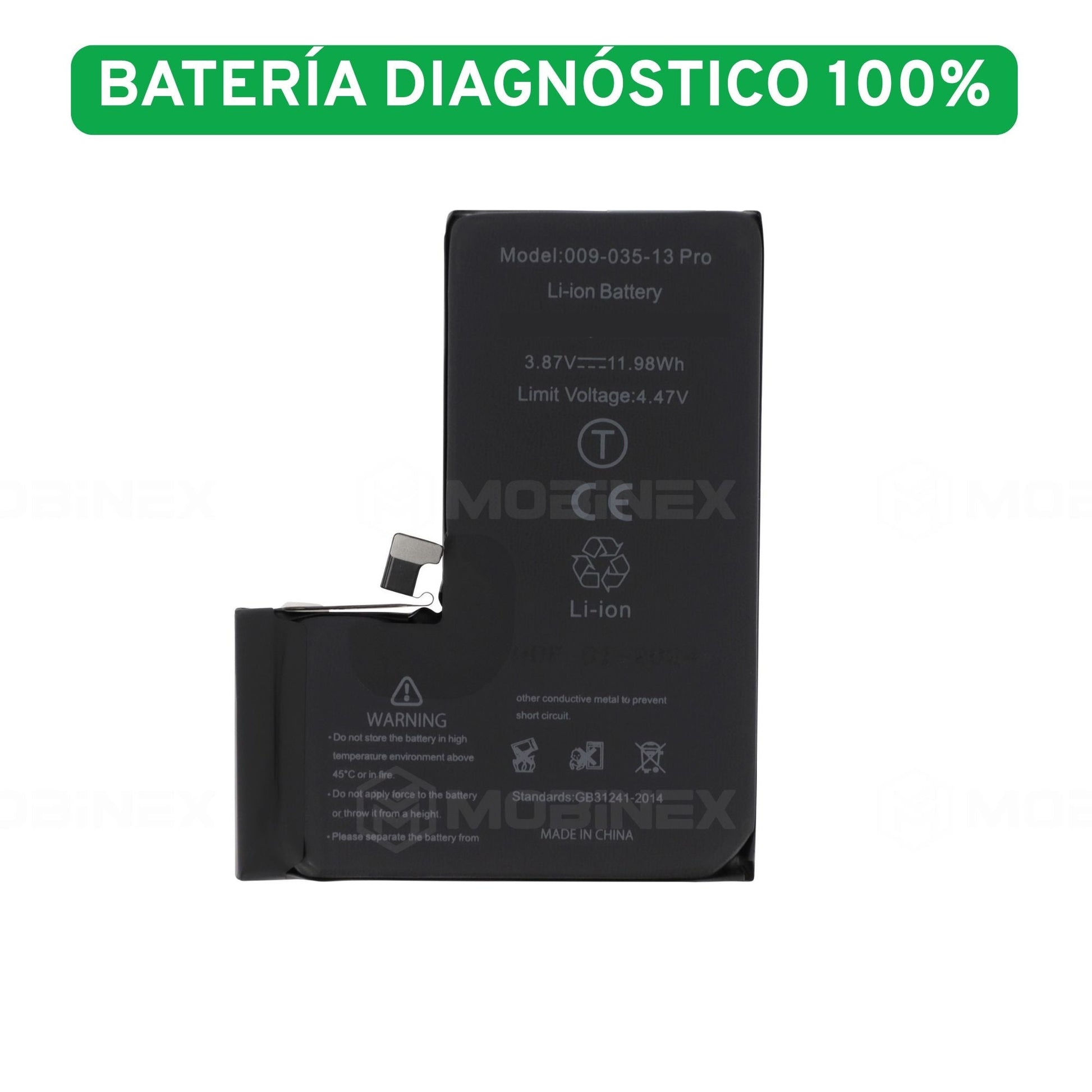 Bateria Diagnostico para iPhone 13 Pro Alta Capacidad y Sin Mensajes - Mobinex Repuestos