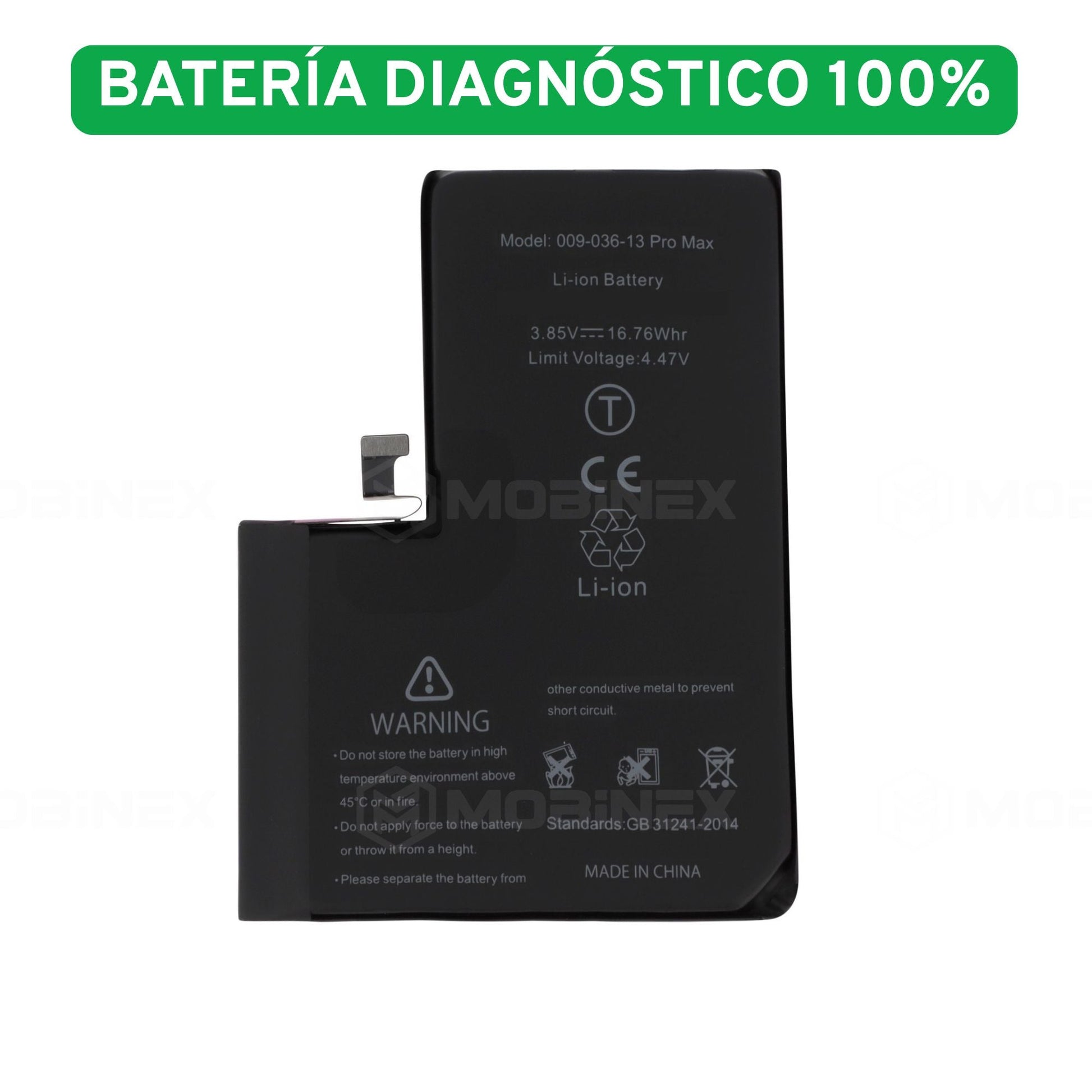 Bateria Diagnostico para iPhone 13 Pro Max Compatible y Segura - Mobinex Repuestos
