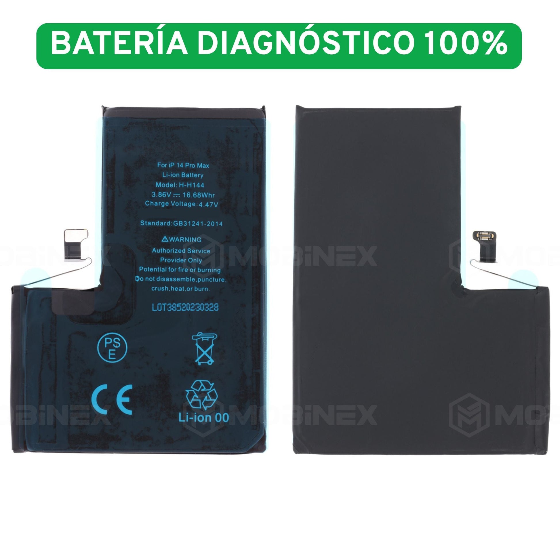Bateria Diagnostico para iPhone 14 Pro Max Alta Capacidad y Segura - Mobinex Repuestos
