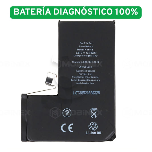 Bateria Diagnostico para iPhone 14 Pro Salud 100% y Compatible - Mobinex Repuestos