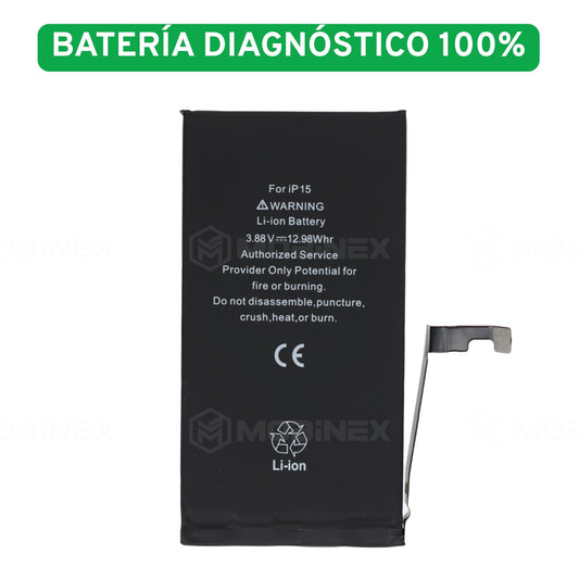 Bateria Diagnostico para iPhone 15 Alta Capacidad y Sin Errores - Mobinex Repuestos