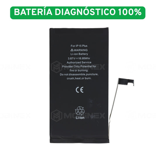 Bateria Diagnostico para iPhone 15 Plus Alta Capacidad y Sin Errores - Mobinex Repuestos