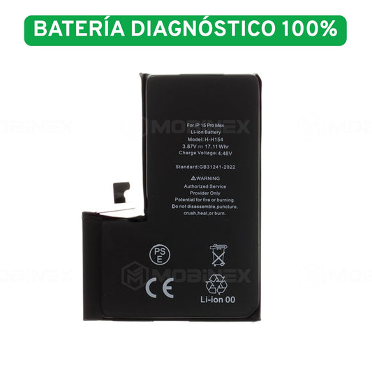 Bateria Diagnostico para iPhone 15 Pro Max Profesional y Sin Alertas - Mobinex Repuestos